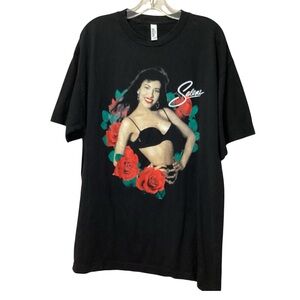 Alstyle Black Tee with Red and Green Graphic